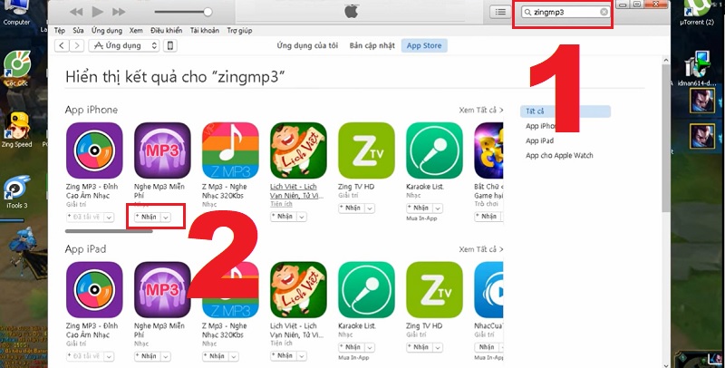 Cài đặt ứng dụng thông qua iTunes - Bước 2